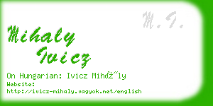 mihaly ivicz business card